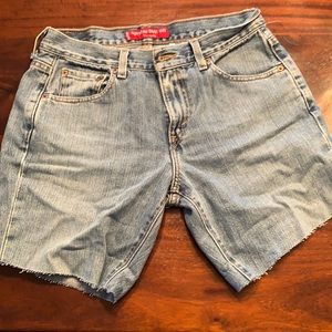 levi’s nouveau boot cut jean shorts